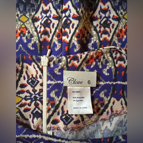 Clove Stretch Geo Design Cap Sleeves Midi Bodycon Dress 6 - Picture 8 of 8